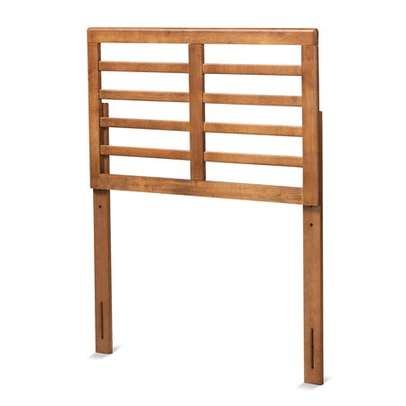 Baxton Studio Salome Mid-Century Modern Walnut Brown Finished Wood Twin Size Open Slat Headboard 181-11161-Zoro